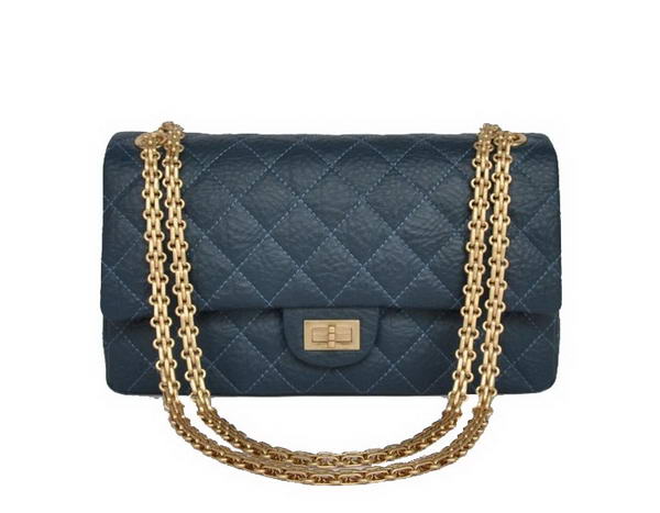 Best Top Quality Chanel A30226 Blue Glazed Crackled Leather Classic Flap Bag B Replica